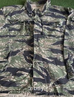 US Military Tiger Stripe Camo Tropical Combat Shirt Jacket 80s Army
