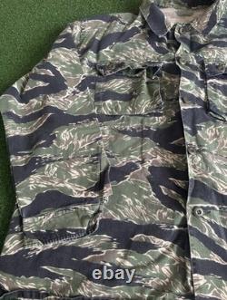 US Military Tiger Stripe Camo Tropical Combat Shirt Jacket 80s Army