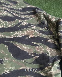 US Military Tiger Stripe Camo Tropical Combat Shirt Jacket 80s Army