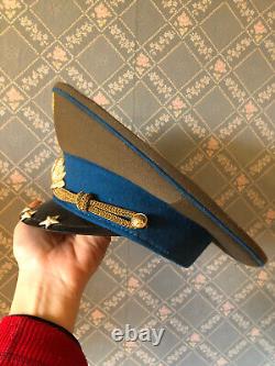 USSR Soviet KGB State Security Officer Military Army Visor Hat Original Cap