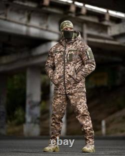 Ukrainian Military Winter Suit Pixel Camo Softshell Omni-Heat Warm Uniform