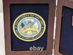 United States Of America Army Plaque in Wooden Display Case Genuine Military