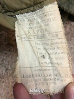 VINTAGE U. S. Army Sleeping Bag US Military Globe Sales Kapok WW2 WW1