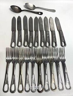 VINTAGE US ARMY MILITARY WWll Knife stainless blade (9) and Forks (10)