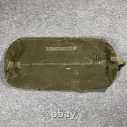 VINTAGE US Military Canvas Duffle Bag Talon Zipper Handle Army Hickory Stripe