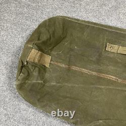 VINTAGE US Military Canvas Duffle Bag Talon Zipper Handle Army Hickory Stripe