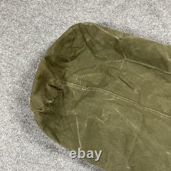 VINTAGE US Military Canvas Duffle Bag Talon Zipper Handle Army Hickory Stripe