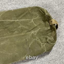 VINTAGE US Military Canvas Duffle Bag Talon Zipper Handle Army Hickory Stripe