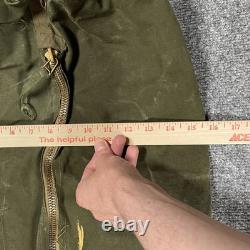 VINTAGE US Military Canvas Duffle Bag Talon Zipper Handle Army Hickory Stripe