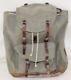 Vtg 1958 Swiss Army Sattler Salt And Pepper Military Leather Canvas Backpack