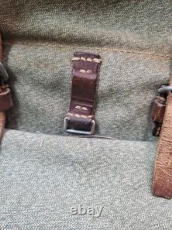 VTG 1969 Swiss Army Sattler Backpack Salt and Pepper Military Leather Canvas