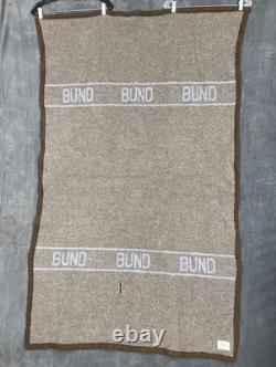 VTG 1971 West German Army Military Heavy Wool Blanket Bundeswehr Army 65x40 HOLE