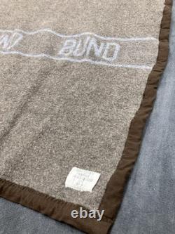 VTG 1971 West German Army Military Heavy Wool Blanket Bundeswehr Army 65x40 HOLE