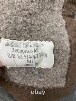 VTG 1971 West German Army Military Heavy Wool Blanket Bundeswehr Army 65x40 HOLE