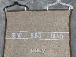 VTG 1971 West German Army Military Heavy Wool Blanket Bundeswehr Army 65x40 HOLE