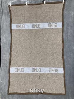 VTG 1971 West German Army Military Heavy Wool Blanket Bundeswehr Army 65x40 HOLE