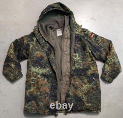 VTG German Bundeswehr Army Military Flecktarn Camo Parka Jacket & Liner Gr 9