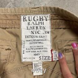 VTG POLO RALPH LAUREN Rugby CARGO Fatigues 38x30 Baggy Pants Y2K Military Wide