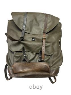 VTG RARE Swiss Army Rubberized Waterproof & Leather Military Rucksack Backpack