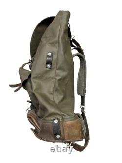 VTG RARE Swiss Army Rubberized Waterproof & Leather Military Rucksack Backpack