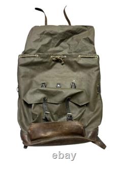 VTG RARE Swiss Army Rubberized Waterproof & Leather Military Rucksack Backpack