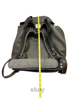 VTG RARE Swiss Army Rubberized Waterproof & Leather Military Rucksack Backpack
