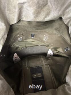 VTG RARE Swiss Army Rubberized Waterproof & Leather Military Rucksack Backpack