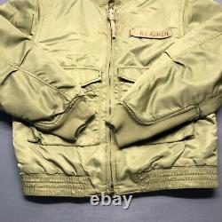 VTG Ralph Lauren Polo 67 Jeans Co Bomber Jacket Military Surplus Green Mens S