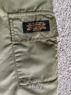 VTG Ralph Lauren Polo 67 Jeans Co Bomber Jacket Military Surplus Green Mens XL
