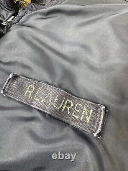 VTG Ralph Lauren Polo Jeans Co Bomber Flight Jacket Military Surplus Black Men L