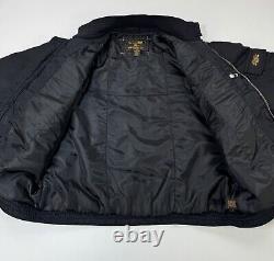 VTG Ralph Lauren Polo Jeans Co Bomber Flight Jacket Military Surplus Black Men L