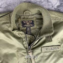 VTG Ralph Lauren Polo Jeans Co Bomber Jacket Military Surplus Green Men's XL