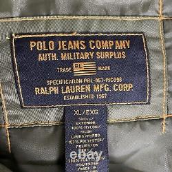 VTG Ralph Lauren Polo Jeans Co Bomber Jacket Military Surplus Green Men's XL