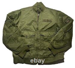 VTG Ralph Lauren Polo Jeans Co Bomber Jacket Military Surplus Green Mens L AO7