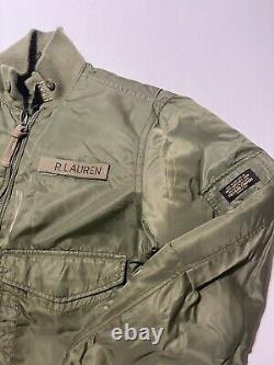 VTG Ralph Lauren Polo Jeans Co Bomber Jacket Military Surplus Green Mens L AO7