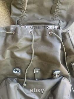 VTG Swiss Army Rubberized Waterproof & Leather Military Rucksack Backpack War