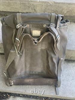 VTG Swiss Army Rubberized Waterproof & Leather Military Rucksack Backpack War