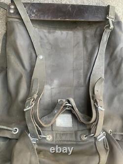 VTG Swiss Army Rubberized Waterproof & Leather Military Rucksack Backpack War