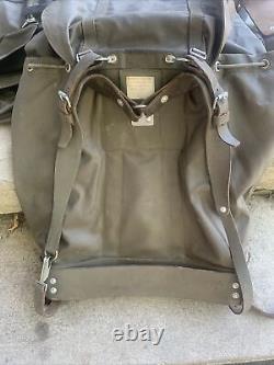 VTG Swiss Army Rubberized Waterproof & Leather Military Rucksack Backpack War