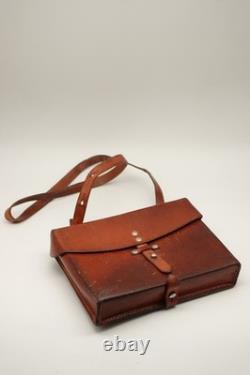 VTG Swiss Soldier Army Leather Shoulder Bag Officier Switzerland Surplus 1977