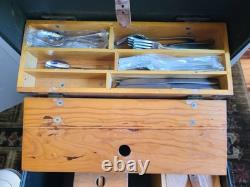VTG US Army Officer's Field Mess Kit Chest Nearly Complete Military USA