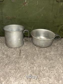 VTG US Army Officer's Field Mess Kit Chest with Accessories Military USA