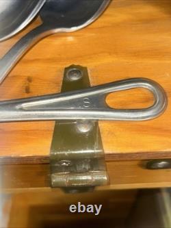 VTG US Army Officer's Field Mess Kit Chest with Accessories Military USA