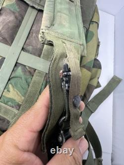 VTG US Military Army Woodland Camo ALICE Pack Rucksack Bag Size Medium With Frame