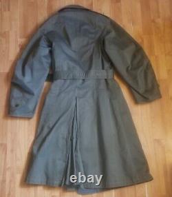 VTG WW2 1946 US Army Military Trench Coat with Wool Liner Med Regular Brass Buckle