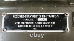 Very Nice U. S. Military Army Rt 77a / Grc 9 Receiver Transmitter Field Radio