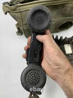 Vietnam Era Military Radio Phone US Army Field Telephone Set TA-312/PT with Case