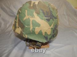 Vietnam era AIRBORNE helmet + liner camo cover stand US army military surplus