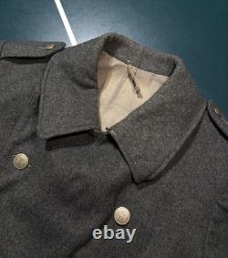 Vintage 1930s Swiss Army Medic Jacket Wool Military Pea Coat Medium Rare EUC