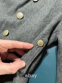 Vintage 1930s Swiss Army Medic Jacket Wool Military Pea Coat Medium Rare EUC